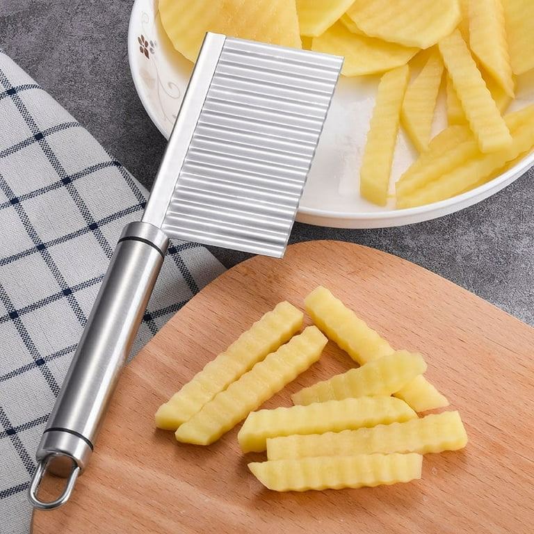 Casewin Crinkle Cut knife, Stainless Steel Crinkle Cutting Tool Fruit and  Vegetable Wavy Chopper Knife Wave Slicer 