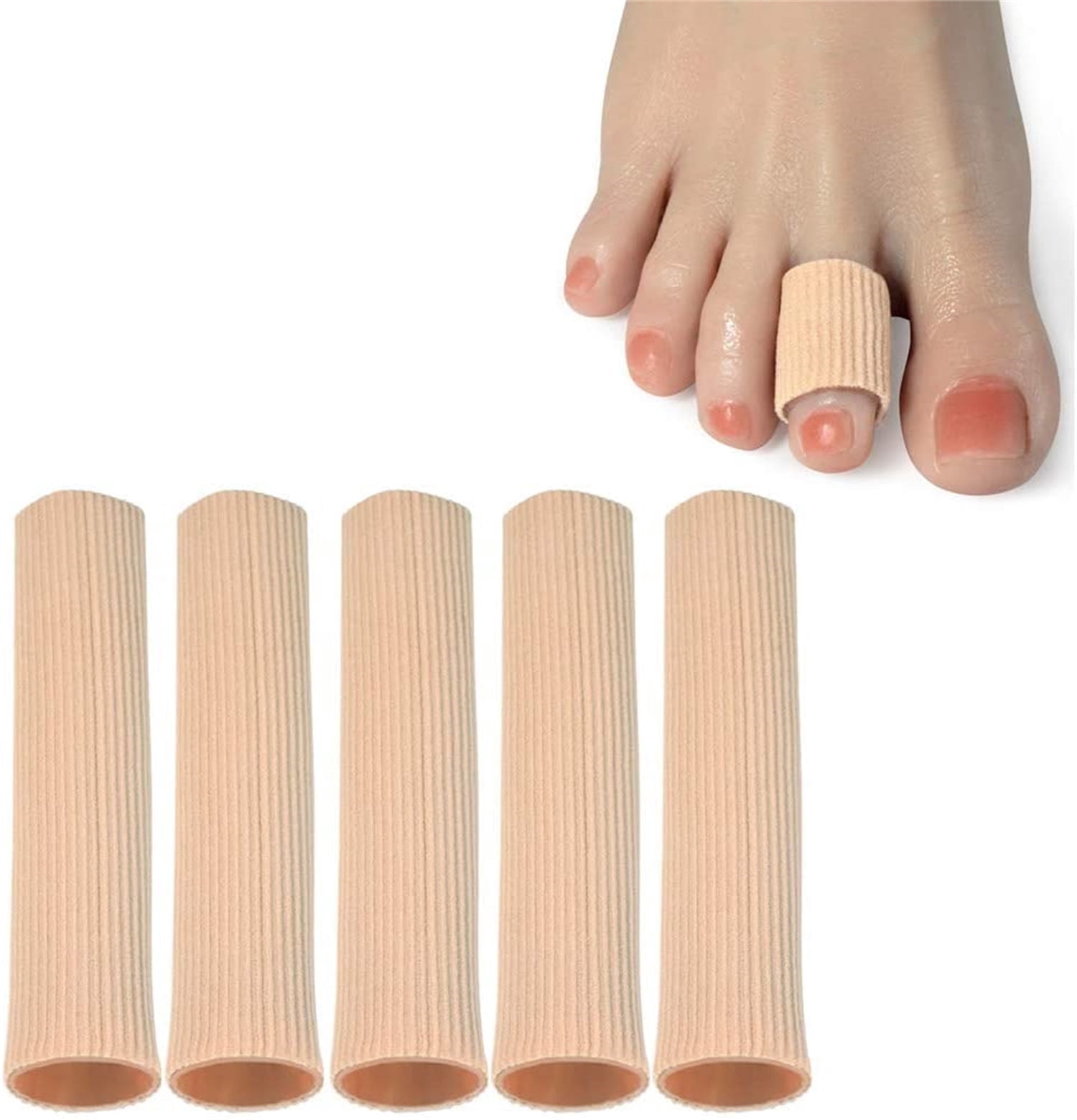 Bexikou, Toe Sleeves, 5 Pack, Gel Silicone Lined for Calluses Bunion ...