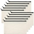 thumbnail image 1 of Casewin DIY Craft Bag, 10Pack 8.26*4.72 Inch Canvas Pouch Zipper Bag Pen Pencil Case Cotton Invoice Pouch Bulk Cosmetic Bags for Makeup Travel Toiletry Storage, Beige, 1 of 5