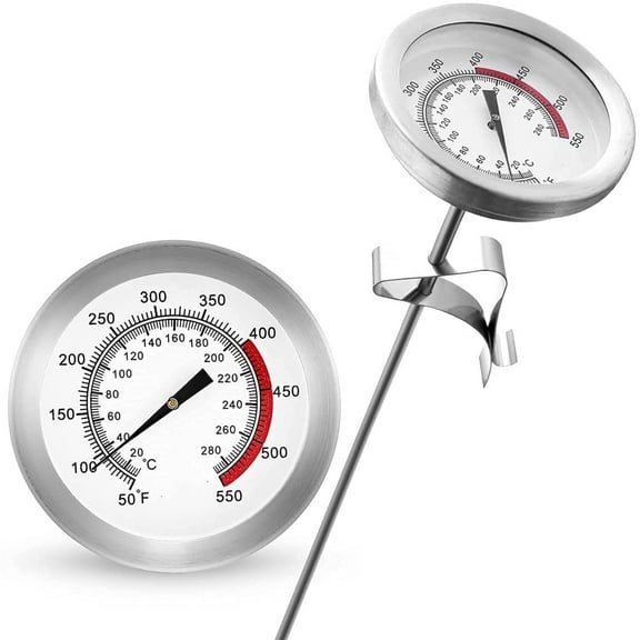 Casewin Deep Fryer Turkey Thermometer with Clip&7.87 inch, Stainless Steel Fry Oil Thermometer,Meat BBQ Thermometer for Deep Fry, Grill, Turkey, Candy, Coffee etc