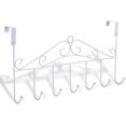 thumbnail image 1 of Casewin Over the Door Hooks - 7-Hook Rack - Door Hanger Hook for Hats, Coats, Towels, Jackets, Bags - Organizer Hangers Rack for Bathrooms, Bedroom, Kitchen, Back Door, and More - (White), 1 of 8