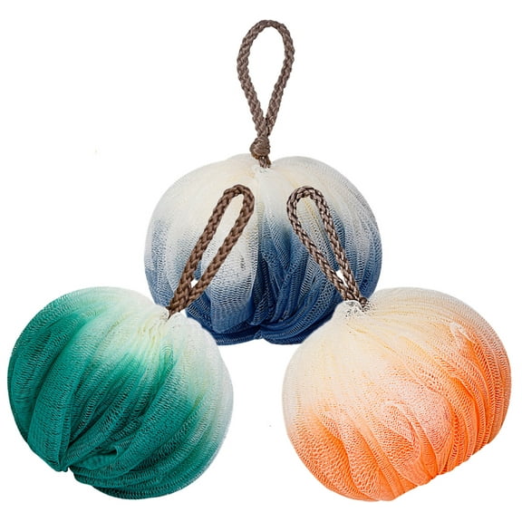 Casewin Exfoliating Home Spa Weave Loofah Shower Sponge Pouf Mesh Brush - Bath Spa Puff Scrubber Ball - Face Body Poof - Rich Foams Bubble5.5" Each Pack of 3