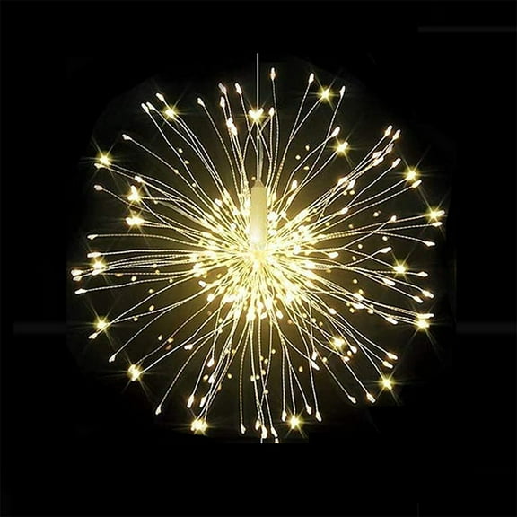 Casewin Firework Lights 180 LED Copper Wire Starburst Light, 8 Modes Battery Operated Fairy Star Sphere Lights with Remote, Warm White Hanging Ceiling Decorations for Bedroom, Christmas, Party 1 Pack