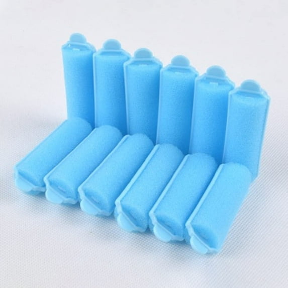 Casewin Foam Sponge Hair Rollers, 12 Pcs Soft Hair Curler Flexible Hair Styling Sponge Curlers Hairdressing Curlers for Hair Styling for Women (Blue)