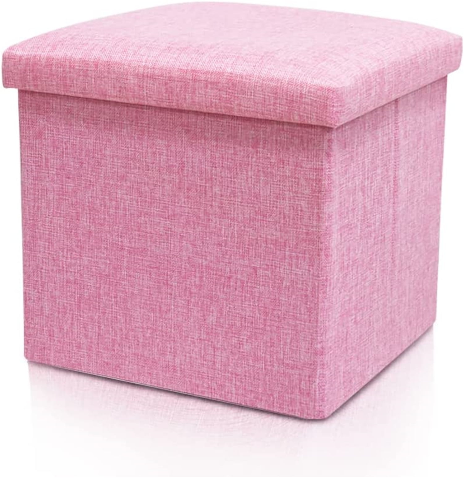 Casewin Folding Cube Cloth Storage Stool, Footrest Seat with Storage for  Kids, Foot Rest Cloth Foot Stools Pink 