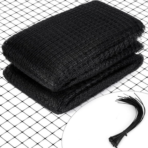 Casewin Garden Netting Extra Strong Woven Mesh Bird Netting Heavy Duty Kit 2m x 20m - Protect Plants & Fruit Trees Against Animals & Deer Fencing Protection Black - Reusable with 50 pcs Cable Ties