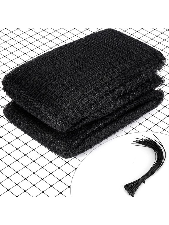 Casewin Garden Netting Extra Strong Woven Mesh Bird Netting Heavy Duty Kit 2m x 20m - Protect Plants & Fruit Trees Against Animals & Deer Fencing Protection Black - Reusable with 50 pcs Cable Ties