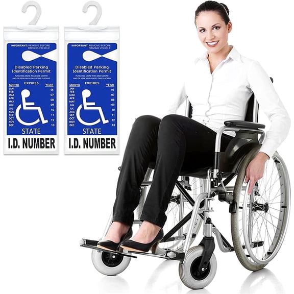 Casewin Handicap Placard Holder- 10.6" x 5", Ultra Transparent Disabled Parking Placard Protector Hanger Sleeve - Pack of 2, with Plastic Large Hanger