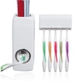thumbnail image 1 of Casewin Hands Free Toothpaste Dispenser Automatic Toothpaste Squeezer with 5 Toothbrush Holds,No Power Required(White), 1 of 8