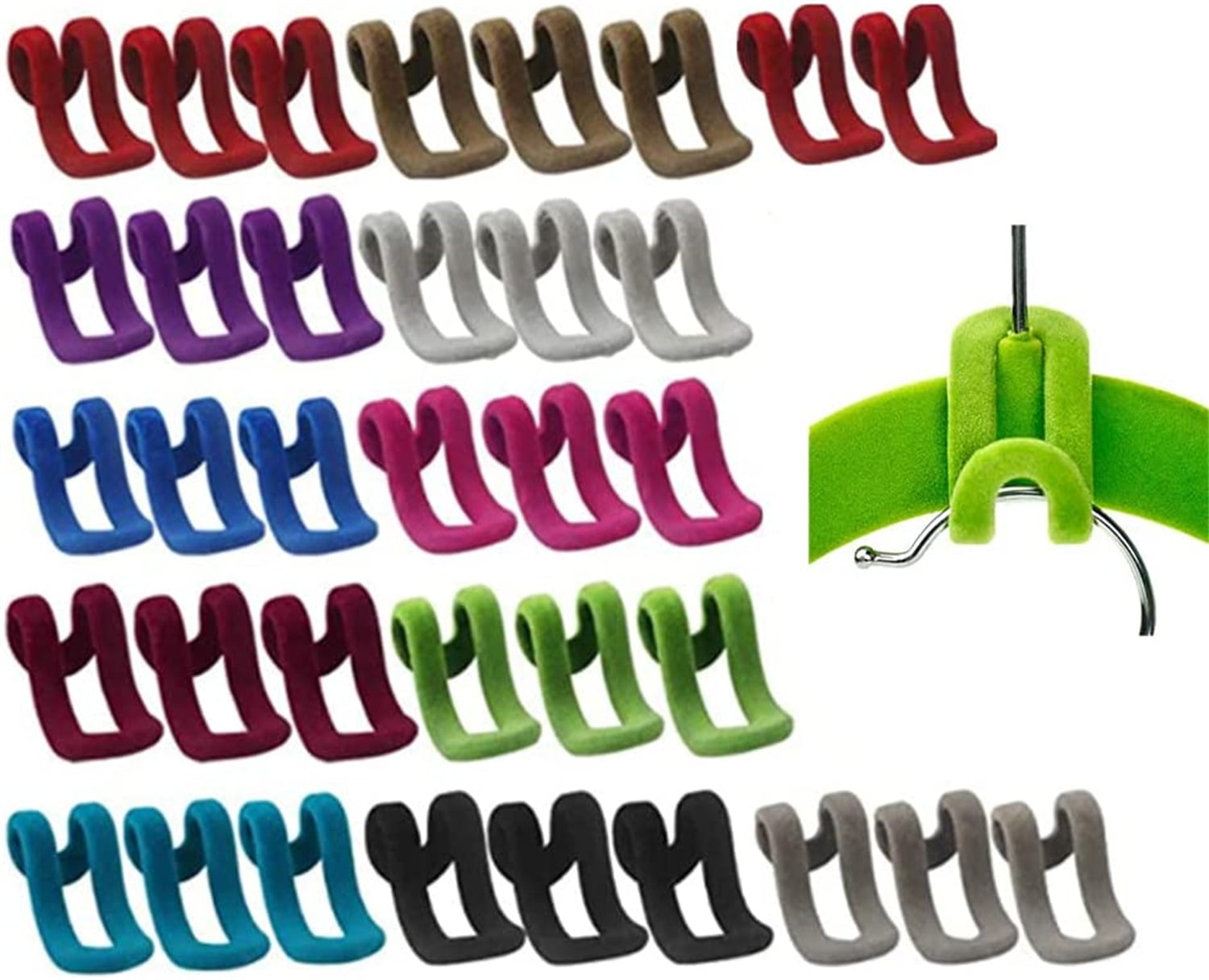 Casewin Hanger Mini Flocking Hook Non-slip Clothes Rack Cascading ...