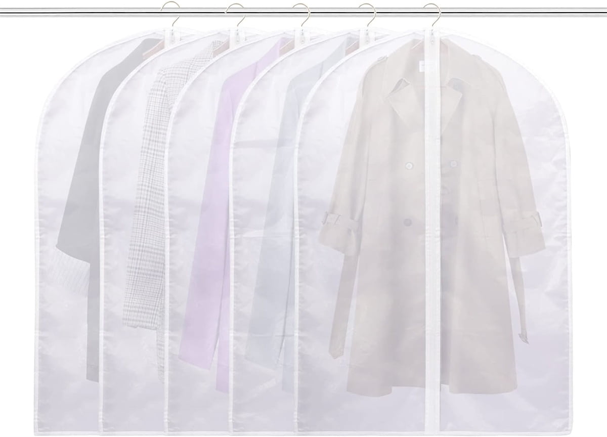 Casewin Hanging Garment Bag Lightweight Suit Bags (Set of 5) with Study
