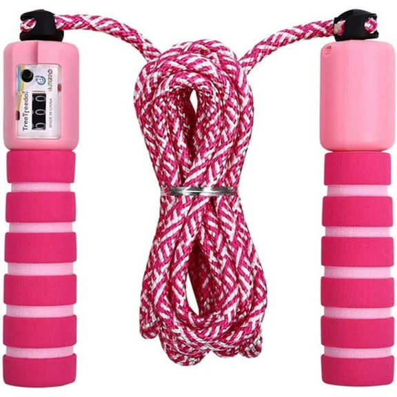 Casewin Kids Jump Ropes, Jumping Rope, Adjustable Soft Skipping Rope, Kids Fitness Equipment with Foam Handles for Kids, Children, Students (1 PackPink)