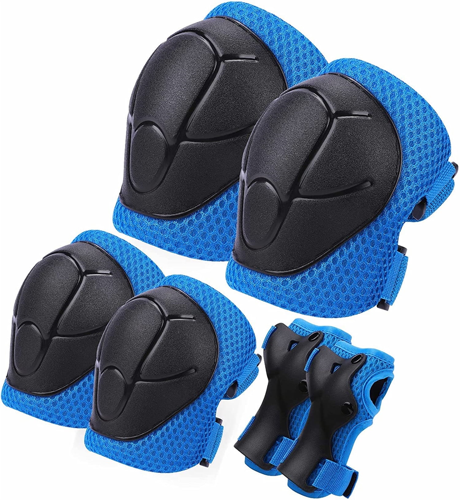 Casewin Kids Knee Pads Set 6in1 Protective Gear Set with Knee Pads Elbow Pads and Wrist Guards