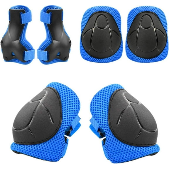 Casewin Kids/Teenager Protective Gear, Knee Pads and Elbow Pads 6 in 1 Set with Wrist Guard and Adjustable Strap for Rollerblading Skateboard Cycling Skating Bike Scooter