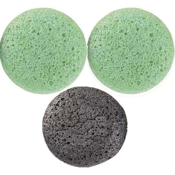 Casewin Konjac Facial Sponges set of 3 for All Skin Types soft and gentle Face body Exfoliation and Deep Cleansing Organic Natural Konjac washing puff for Kids Babys Men Women