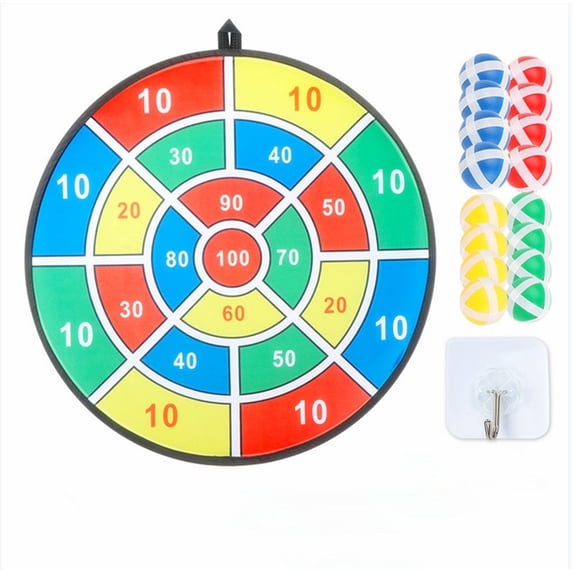 Casewin Large Dart Board for Kids, 28.7 inch Board Game with 16 Sticky Balls (4 Color) and Hook, Safe Indoor Outdoor Toy Party Games for Boys Girls Age 3-12