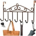 thumbnail image 1 of Casewin Over Door Hanger Hook Coat and Hat Racks, Metal Brown, 1 of 8
