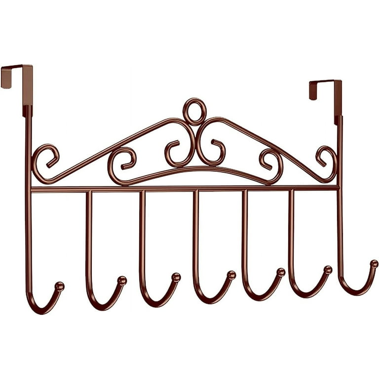 Casewin Over the Door Hooks 7 Hook Rack Door Hanger Hook for Hats Coats Towels Jackets Bags Organizer Hangers Rack for Bathrooms Bedroom Kitchen Back Door Bronze Walmart