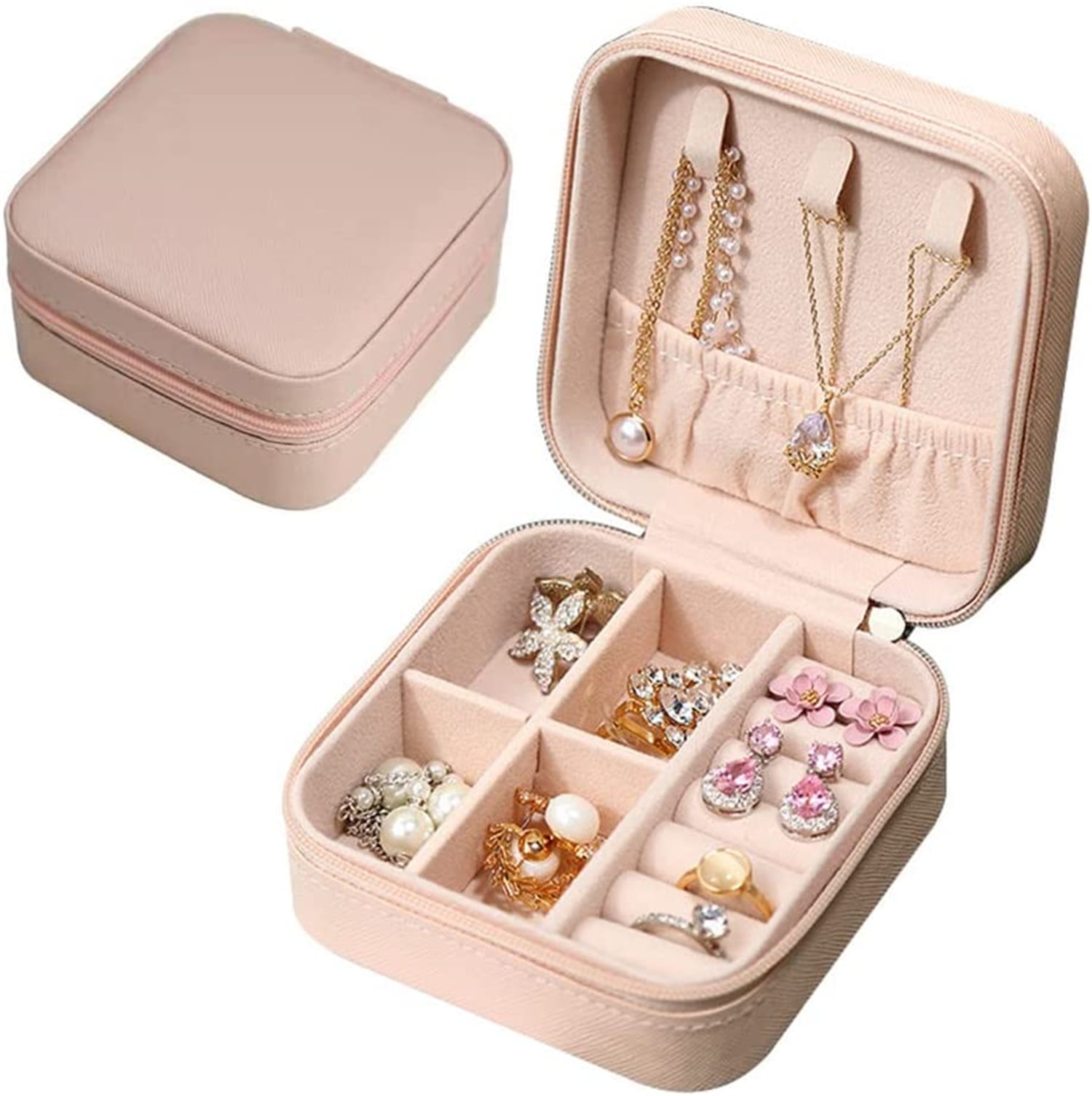 LOYEJEGL Stitch Travel Jewelry Box for Girls Women, PU Leather Small  Jewelry Storage+Makeup Mirror,| Jewelry Organizer Bag | Jewelry Case for