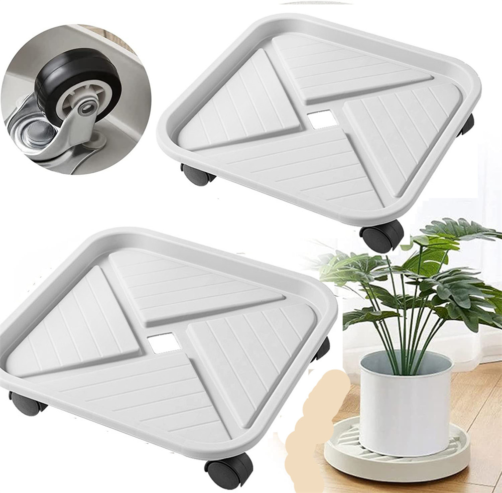 Casewin Plant Caddy with wheels and Drainage Tray, 13”Rolling Plant