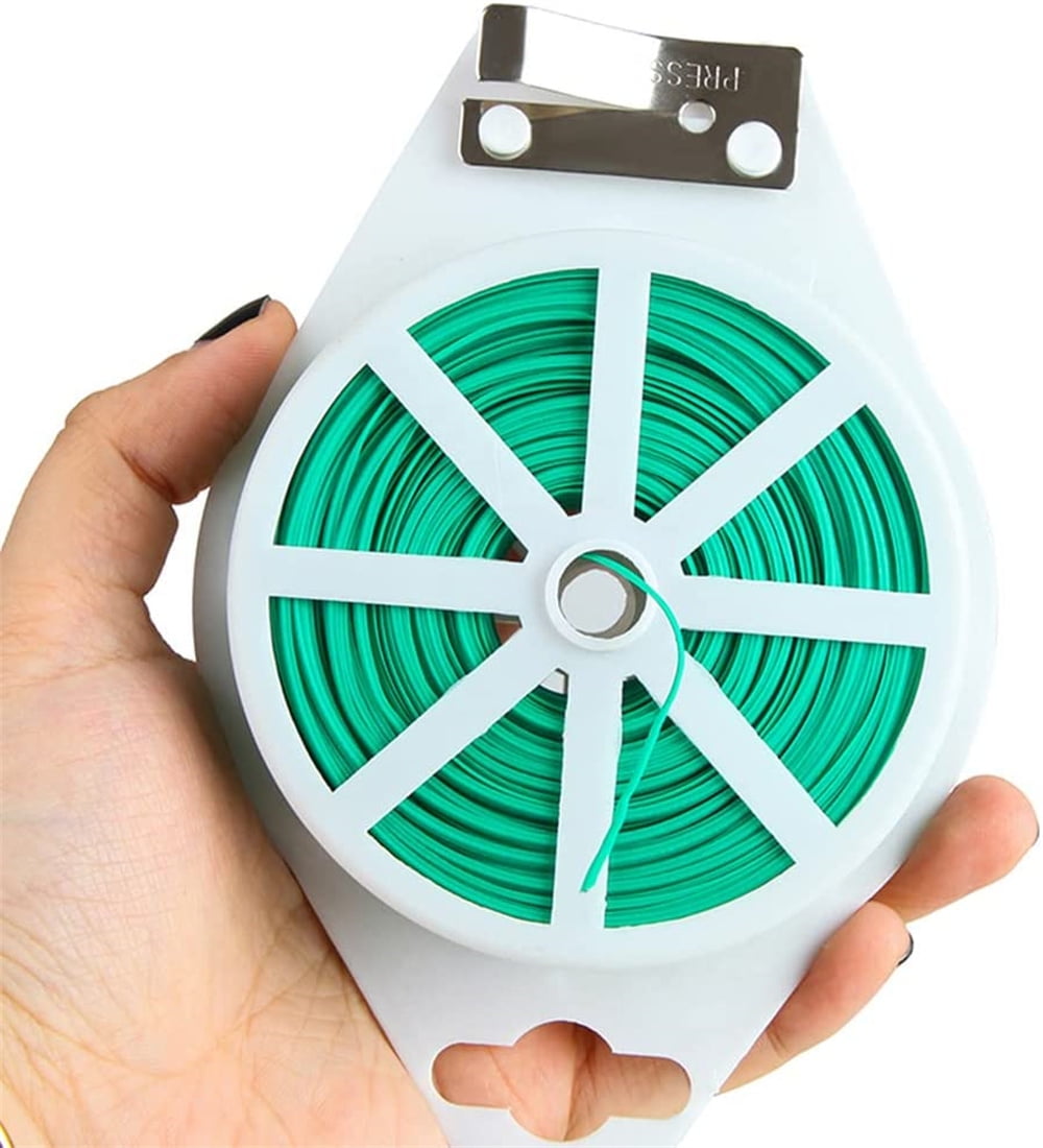 Casewin Plant Ties, 328FT/100m Green Garden Wire, Sturdy Plant Ties for