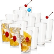 Casewin Plastic Glasses 530ml Stackable Set of 12, Dishwasher Safe Tumblers Cups Plastic Drinking Glasses, Water Juice Cocktail Glasses Camping Portable Cups Picnics BBQ’s Parties (Clear-12 Pack)