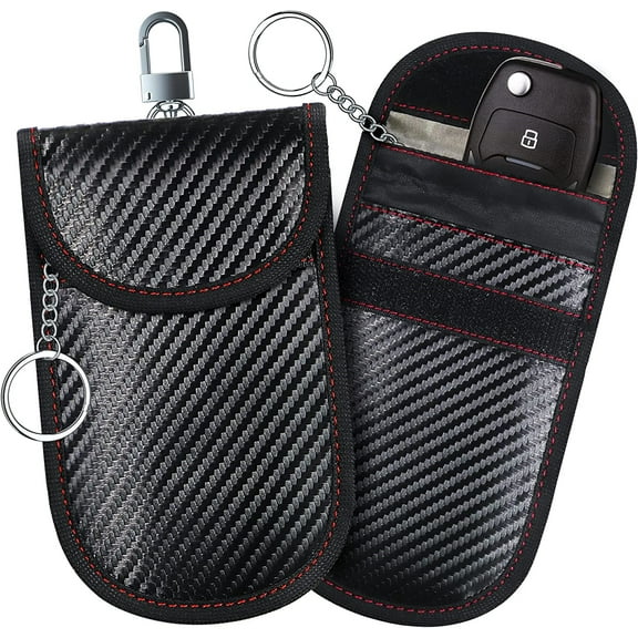 Casewin Pouch for car Keys,2 Pack Pouch Bag Car Key Signal Blocker Pouch,Signal Blocking Pouch with Keyring for Car Security,Keyless Fob Protector, Anti-Theft Remote Entry Keyless Protect