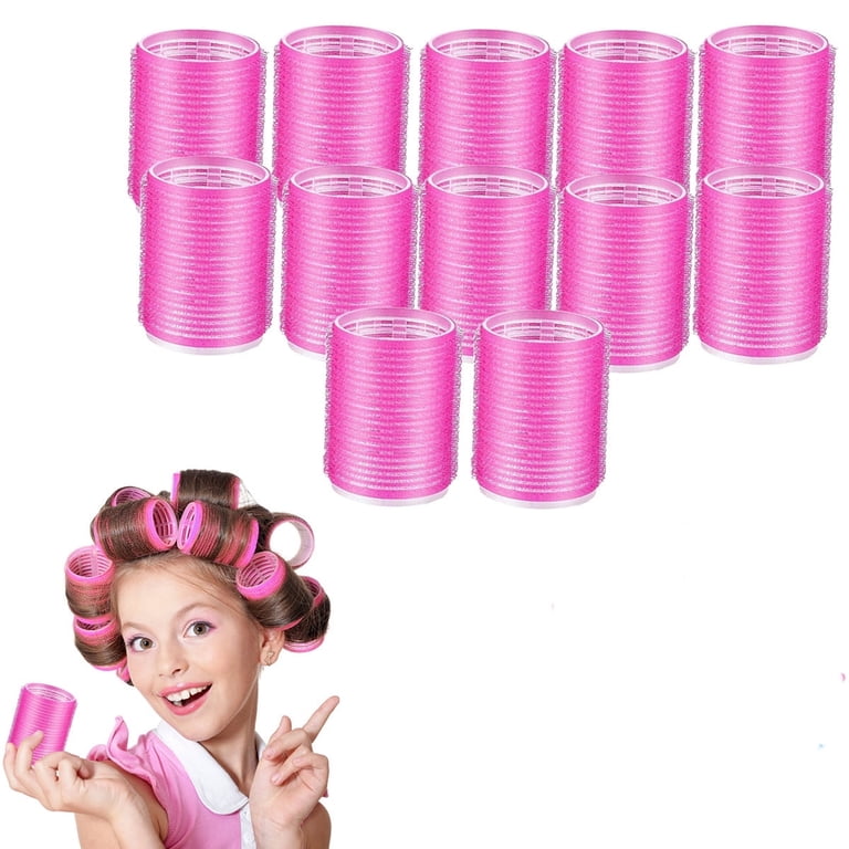 Pink Hair Rollers Set with Case Amazon.com : Jumbo Hair Rollers Set - 24 Pieces with 12  main image 4