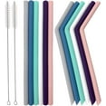 thumbnail image 1 of Casewin Set of 12 Silicone Drinking Straws for 30oz and 20oz Cups Tumblers- Reusable Silicone Straws BPA Free Extra Long with Cleaning Brushes- 6 Straight + 6 Bent- 9mm Diameter, 1 of 6