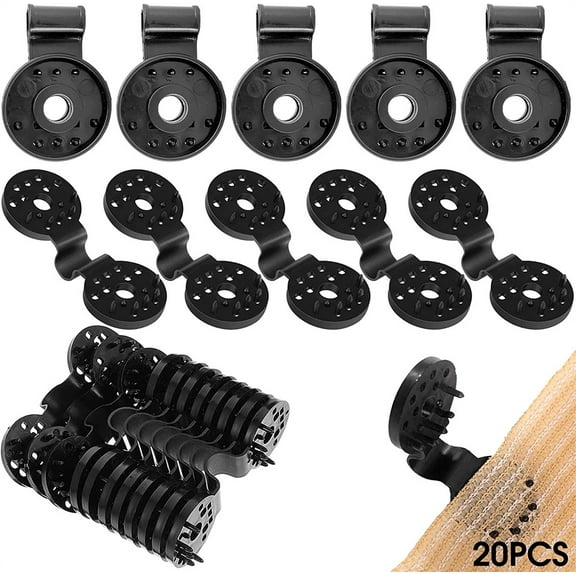 Casewin Shade Cloth Plastic Clips 50Pcs Accessories Grommets for Net, Mesh, Cover, Sunblock Fabric in Garden Backyard Greenhouse, Black