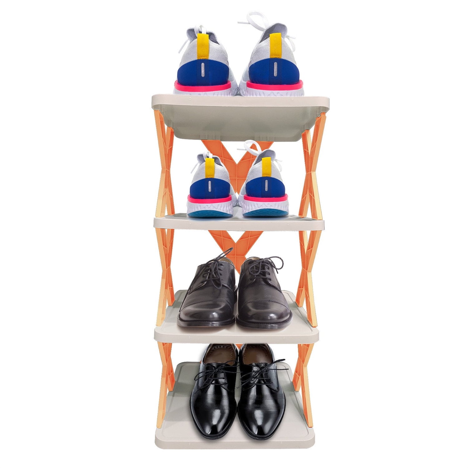 LAIGOO Small Shoe Rack for Closet/Entryway/Hallway, 17.7 inch, 4-Tier Shoe  Organizer Vertical,8 Pair Shoe Storage Shelf for Small Spaces (1 Pack