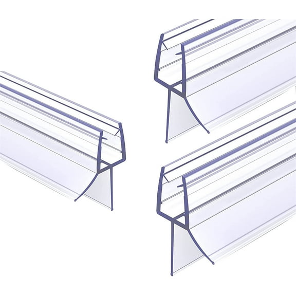 Casewin Shower Screen Seal Strip, 3Pcs Plastic Shower Door Seal for 10mm Straight Glass Screens, 40cm/15.75in Bath Shower Screen Bottom Seal