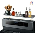 thumbnail image 1 of Casewin Silicone Magnetic Stove Top Shelf, 30" Length Spice Rack Organizer Over the Stove, Heat Insulated Spice Shelf - Zero Installation, Baffles All Around, Non-Slip Kitchen Gadgets (Grey), 1 of 8