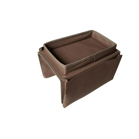 Casewin Sofa Armrest Organizer with Cup Holder Tray Chair Arm TV Remote Holder for Recliner Couch Armchair Caddy Bedside Storage Pockets Bag, Gray