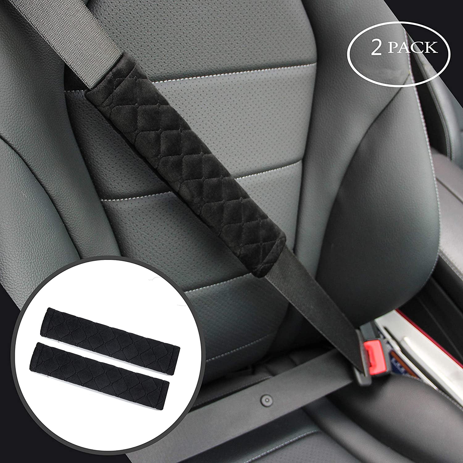 SILENCIO Soft Auto Seat Belt Cover Seat Belt Shoulder Pad Cushions 2 PCS  for a More Comfortable Driving Universal Fit for All Cars - Protect Your  Neck