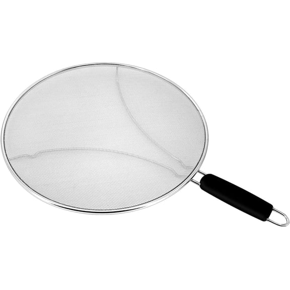 Casewin Splatter Screen for Frying Pan, 33cm/13inch Stainless Steel Ultra Fine Mesh Splatter Guard with Silicone Handle,Kitchen Frying Pan Oil Proofing Lid Splatter Guard for Pots Pans