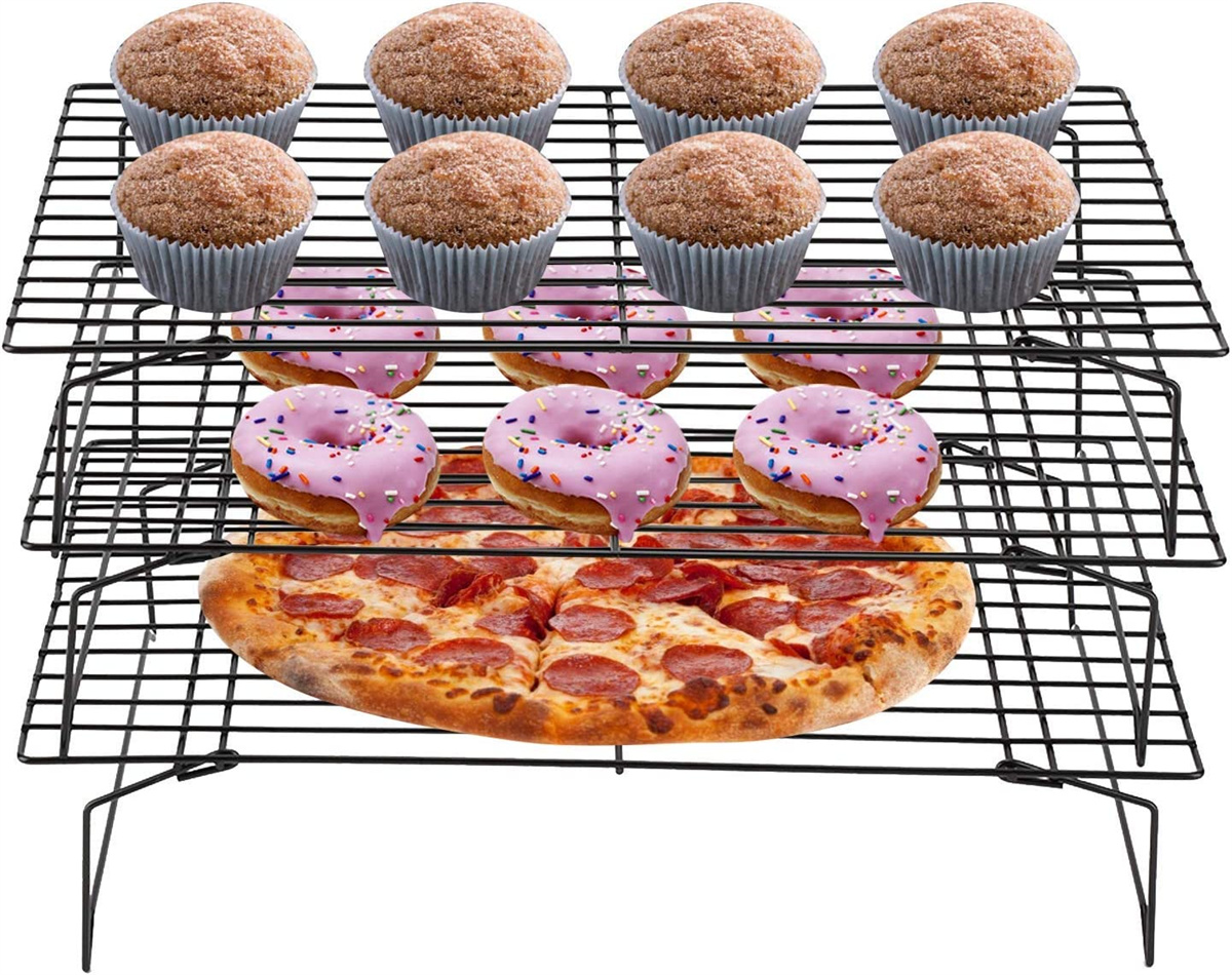 Casewin Stackable Cooling Rack, 3 Tier Nonstick Stainless Steel Baking Cooling Grill Tray Baking