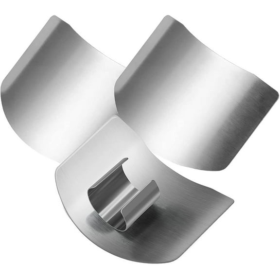 Casewin Stainless Steel Finger Guards, 2Pcs Kitchen Finger Protector, Steel Finger Protector for Prot ecting Your Fingers from Knife Cutting Hurts Steel Finger Protector Finger Protector