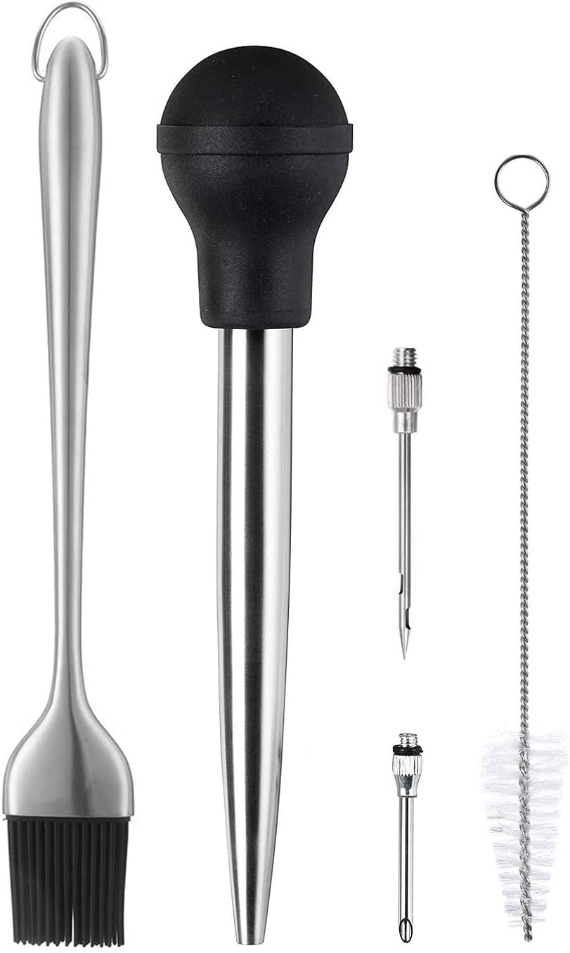 Casewin Stainless Steel Turkey Baster Commercial Grade Quality Rubber