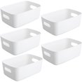 thumbnail image 1 of Casewin Storage Boxes | White Rectangular Kitchen Organiser Storage Box | Set of 4 Strong, Durable, Stylish , Home & Kitchen, Garage Organisation Cupboard Storage Baskets, 1 of 7