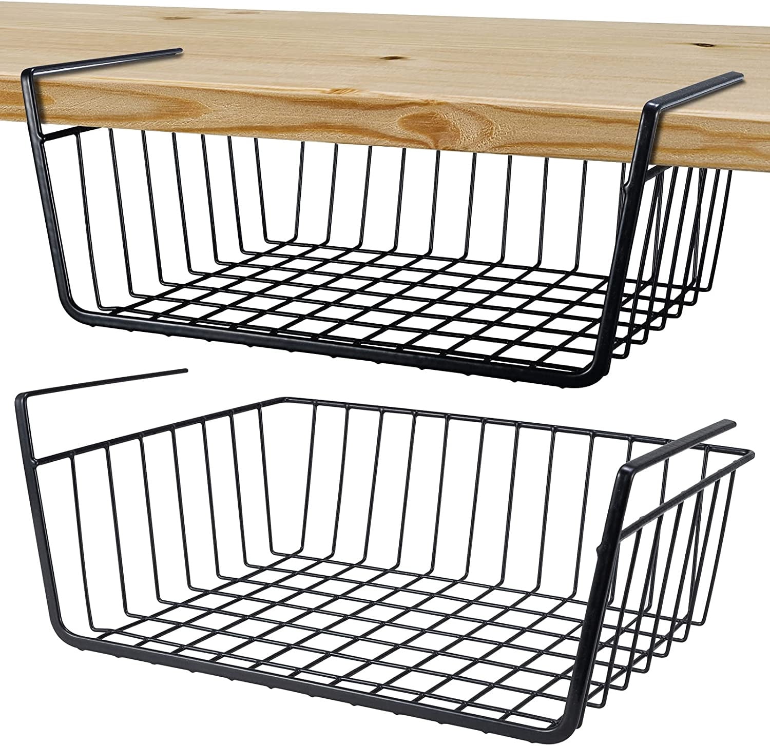 Casewin Under Shelf Storage Basket, 1Pack Black Under Shelf Hanging