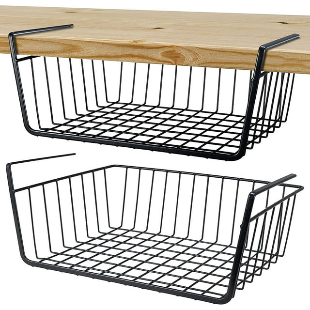 Casewin Under Shelf Storage Basket, 1Pack Black Under Shelf Hanging