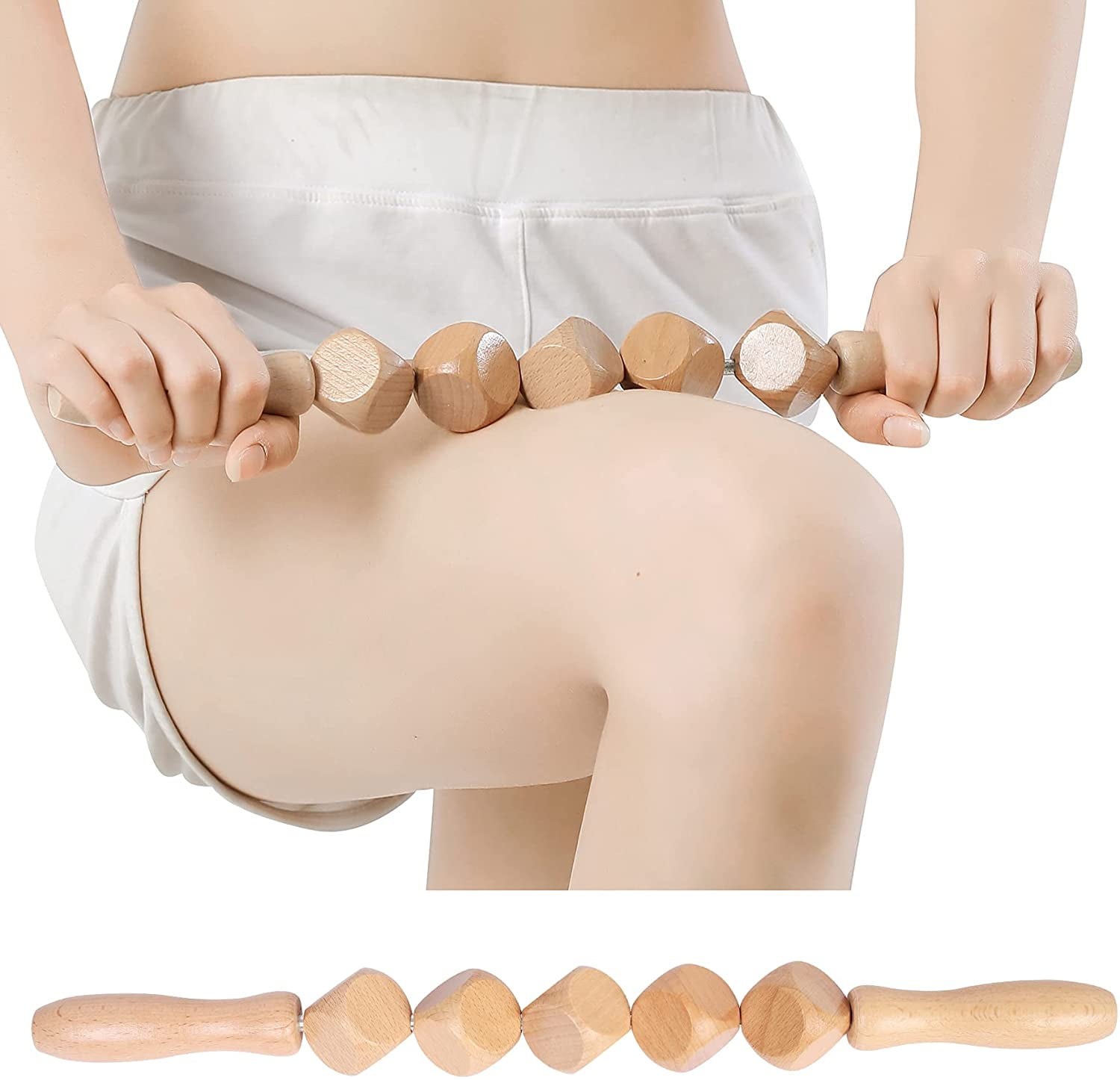 Wood Therapy Roller Massage Tool, Lymphatic Drainage, Wooden Massage &  Muscle Roller Stick | Beech Maderoterapia Rolling Body Massager for Pain