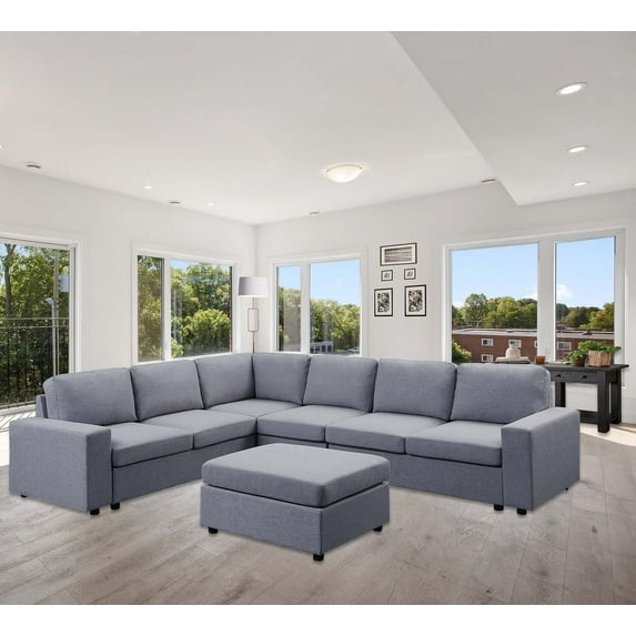Casey Collection: Luxurious Comfort and Style - Modular Sectional Sofa with Ottoman