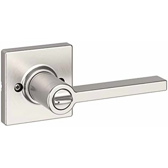 Casey Door Handle, Privacy, Satin Nickel | Interior Lever | Keyless Turn Lock | Microban Protection | Pack of 2