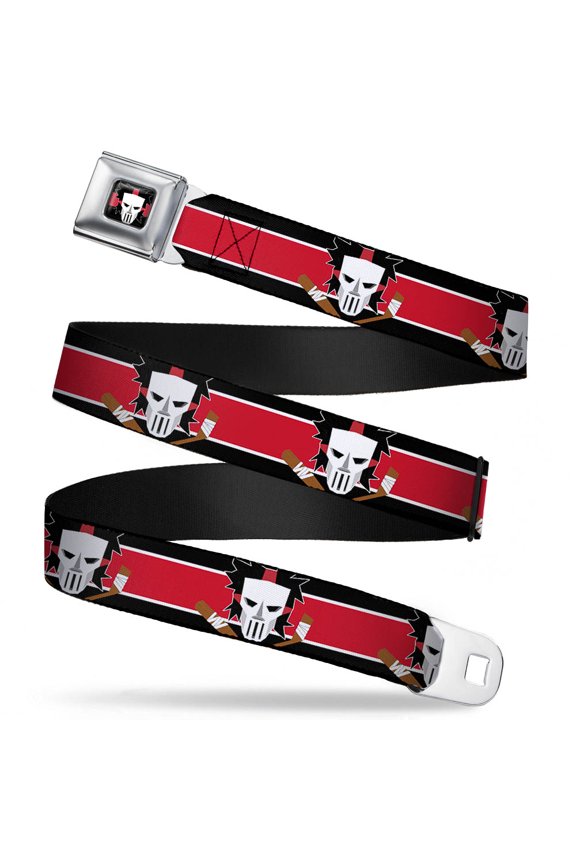 Casey Jones Head Stripe Full Color Black Red White Casey Jones Baseball & Seatbelt Belt Standard