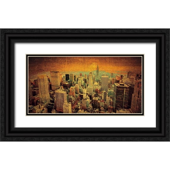 Casey, Julia 32x18 Black Ornate Wood Framed with Double Matting Museum Art Print Titled - Remembering New York