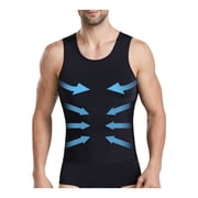Casey Kevin Mens Compression Shirt Slimming Body Shaper Tummy Control Vest Gynecomastia Tank Tops for men