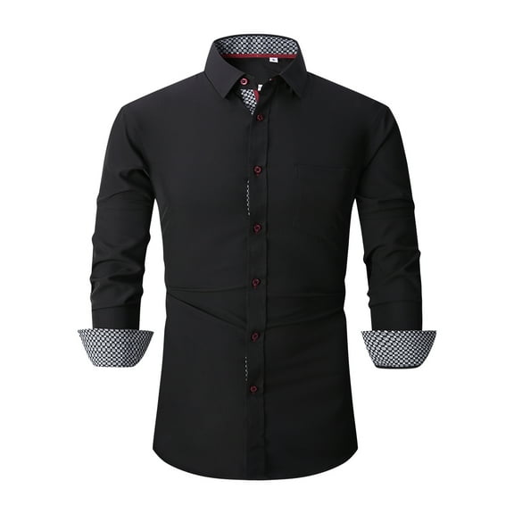Casey Kevin Mens Dress Shirts Wrinkle Free Slim Fit Stretch Long Sleeve Business Casual Button Down Shirts with Pocket for Men