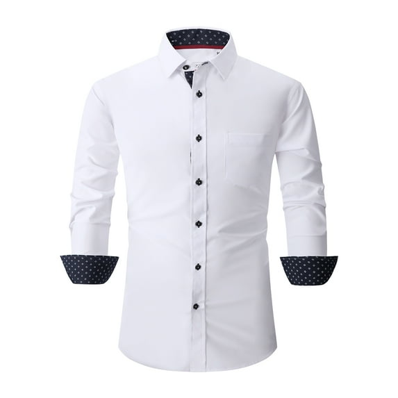 Casey Kevin Mens Dress Shirts Wrinkle Free Slim Fit Stretch Long Sleeve Business Casual Button Down Shirts with Pocket for Men
